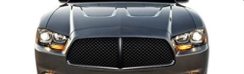 VXMOTOR for 2011-2014 Dodge Charger - Black Luxury MESH Front Hood Bumper Grill Grille Guard