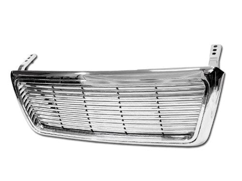 VXMOTOR for 2004-2008 Ford F150 Pick Up Truck Model - Chrome Horizontal Billet Front Hood Bumper Grill Grille Guard ABS