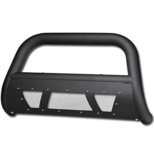 VXMOTOR for 2010-2017 Toyota 4Runner Matte Black Heavy Duty Studded Mesh - Bull Bar Brush Push Front Bumper Grill Grille Guard with Skid Plate