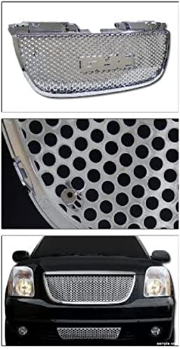 VXMOTOR for 2007-2012 GMC Yukon Denali - Chrome Round Hole Mesh Front Upper Hood Bumper Grill Grille