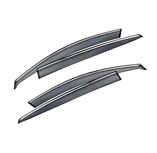 VXMOTOR for 2013-2017 Nissan Altima - Polycarbonate PC Window Visor - Chrome Trim - Smoke Tinted Rain Guard Deflector - Best Material (ALT13)