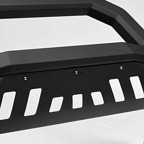VXMOTOR for 99-07 Chevy Silverado, for 00-06 Suburban/Tahoe, for 99-07 GMC Sierra, for 00-06 Yukon 1500 - Matte Black AVT Style Bull Bar Brush Push Front Bumper Grill Grille Guard with Skid Plate V2