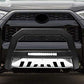 VXMOTOR for 2010-2018 Toyota 4Runner Matte Black AVT Style Aluminum LED Light Bull Bar Brush Push Front Bumper Grill Grille Guard with Stainless Skid Plate