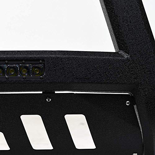 VXMOTOR- for 2010-2018 Toyota 4Runner Textured Black AVT Style Aluminum LED Light Bull Bar Brush Push Front Bumper Grill Grille Guard with Skid Plate