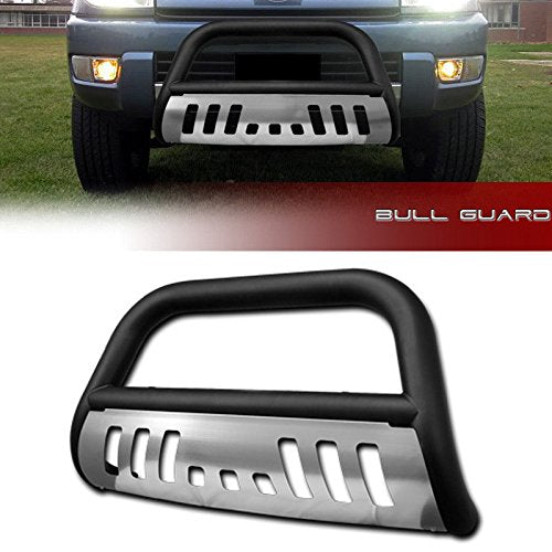 VXMOTOR for 2003-2009 Toyota 4Runner / for Lexus GX470 Matte Black Bull Bar Brush Push Front Bumper Grill Grille Guard with SS Aluminum Skid Plate