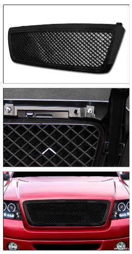 VXMOTOR Black Luxury Honeycomb MESH Front Hood Bumper Grill Grille Guard ABS for 2004-2008 Ford F150