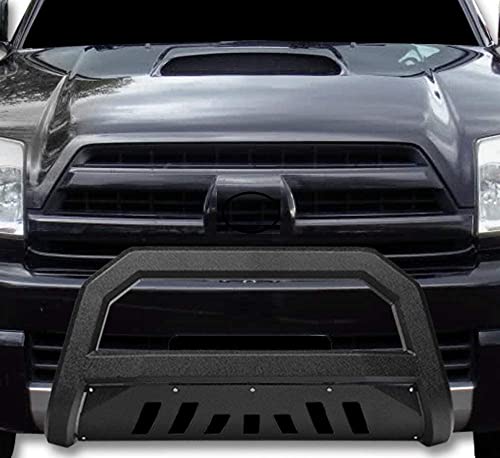 VXMOTOR for 2003-2009 Toyota 4Runner / for Lexus GX470  Textured Black Blk AVT Style Bull Bar Brush Push Front Bumper Grill Grille Guard with Skid Plate