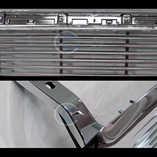 VXMOTOR for 2004-2008 Ford F150 Pick Up Truck Model - Chrome Horizontal Billet Front Hood Bumper Grill Grille Guard ABS