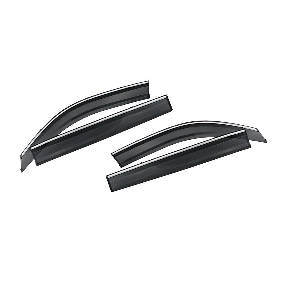 VXMOTOR for 2008-2016 Toyota Land Cruiser - w/Chrome Trim - Smoke Tinted Window Visor Rain Guard Defector Polycarbonate - PC (LC10)