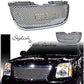 VXMOTOR for 2007-2012 GMC Yukon Denali - Chrome Round Hole Mesh Front Upper Hood Bumper Grill Grille