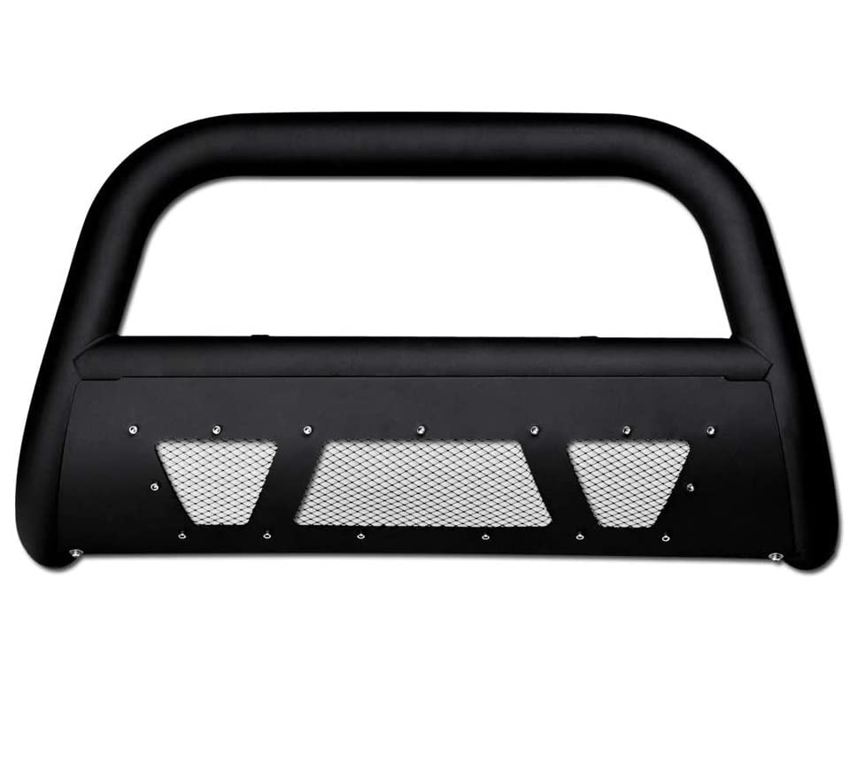 VXMOTOR for 2003-2009 Toyota 4Runner ; for 2003-2009 Lexus GX470 Matte Black Heavyduty Studded Mesh Bull Bar Brush Push Front Bumper Grill Grille Guard with Skid Plate