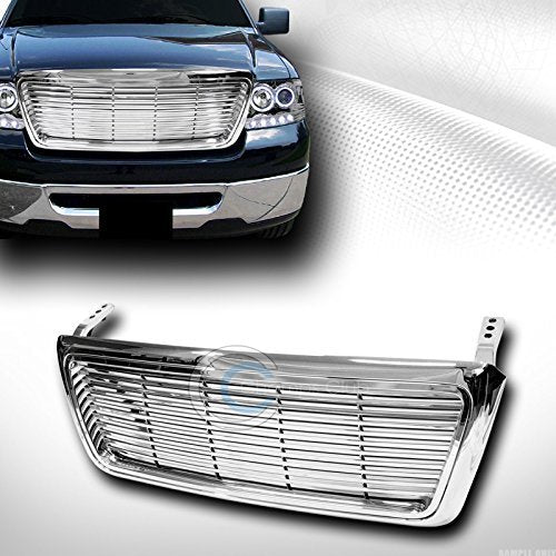 VXMOTOR for 2004-2008 Ford F150 Pick Up Truck Model - Chrome Horizontal Billet Front Hood Bumper Grill Grille Guard ABS