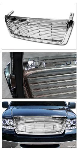 VXMOTOR for 2004-2008 Ford F150 Pick Up Truck Model - Chrome Horizontal Billet Front Hood Bumper Grill Grille Guard ABS