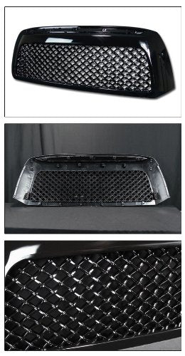 VXMOTOR for 2007-2009 Toyota Tundra Black TR-Sport Mesh Front Hood Bumper Grill Grille Cover ABS