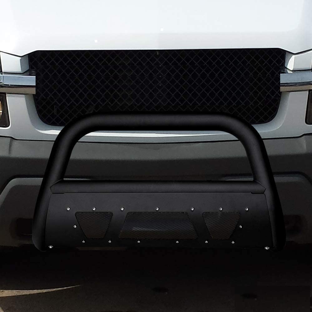 VXMOTOR for 2003-2009 Toyota 4Runner ; for 2003-2009 Lexus GX470 Matte Black Heavyduty Studded Mesh Bull Bar Brush Push Front Bumper Grill Grille Guard with Skid Plate
