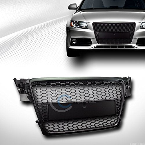 VXMOTOR for 2009-2012 Audi A4 B8 Black Honeycomb MESH Front Hood Bumper Grill Grille Guard ABS