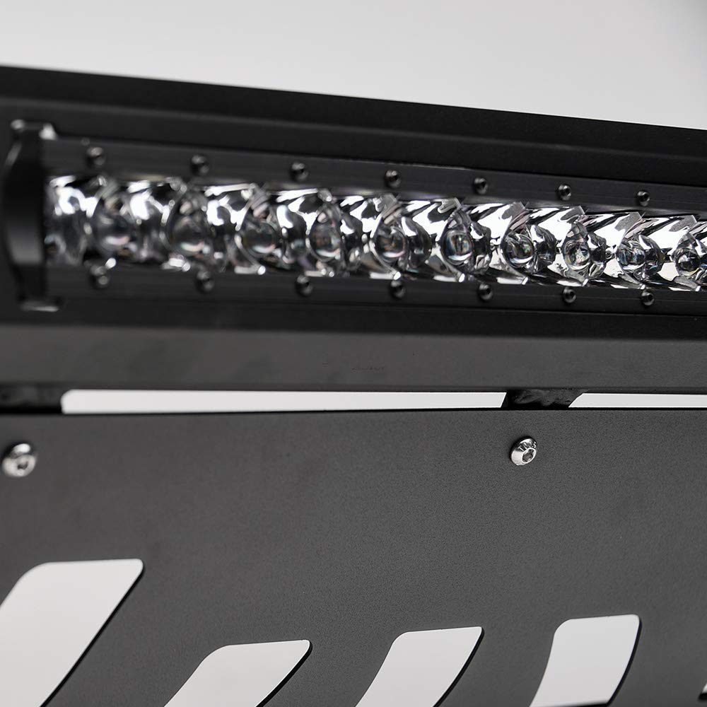 VXMOTOR for 2003-2009 Toyota 4Runner / Lexus GX470 Matte Black AVT Style Aluminum LED Light Bull Bar Brush Push Front Bumper Grill Grille Guard with Skid Plate