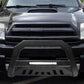 VXMOTOR for 2003-2009 Toyota 4Runner / Lexus GX470 Matte Black AVT Style Aluminum LED Light Bull Bar Brush Push Front Bumper Grill Grille Guard with Skid Plate