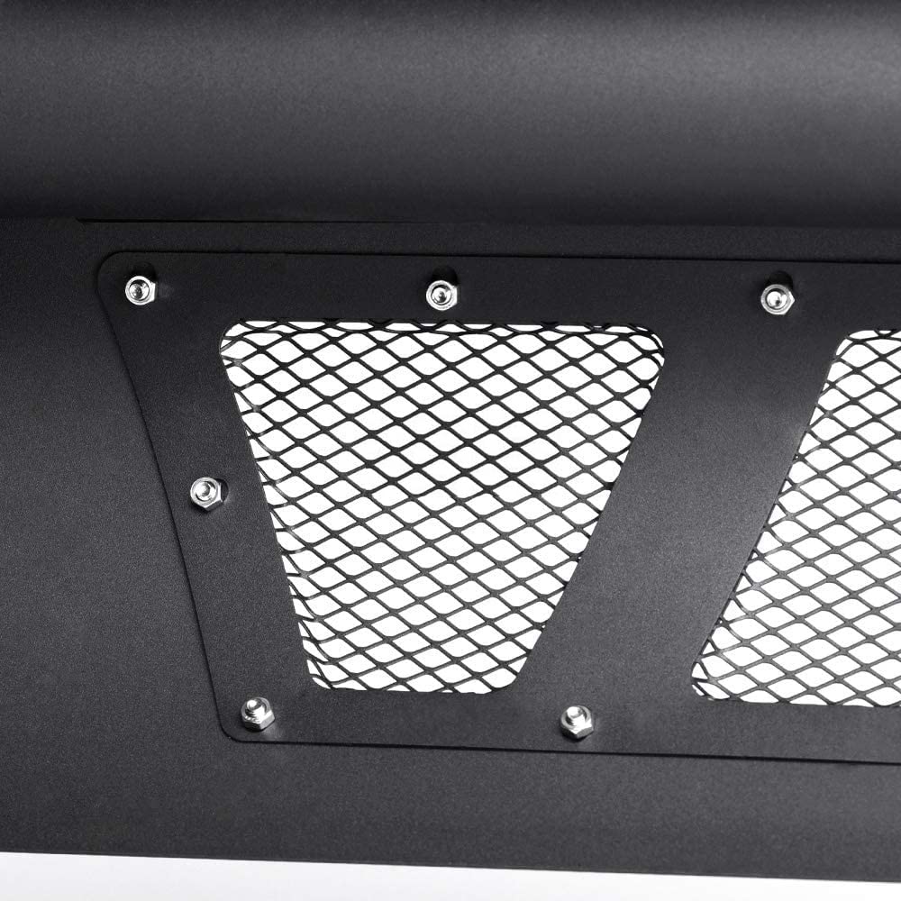 VXMOTOR for 2003-2009 Toyota 4Runner ; for 2003-2009 Lexus GX470 Matte Black Heavyduty Studded Mesh Bull Bar Brush Push Front Bumper Grill Grille Guard with Skid Plate
